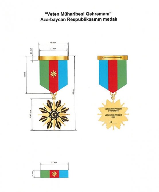 “Vətən Müharibəsi Qəhrəmanı” Azərbaycan Respublikası medalının təsviri