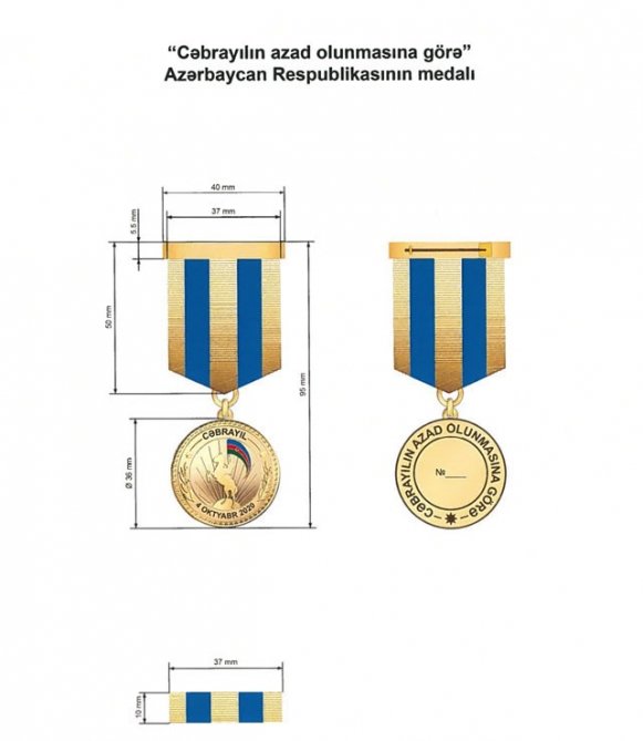 “Cəbrayılın azad olunmasına görə” Azərbaycan Respublikası medalının təsviri