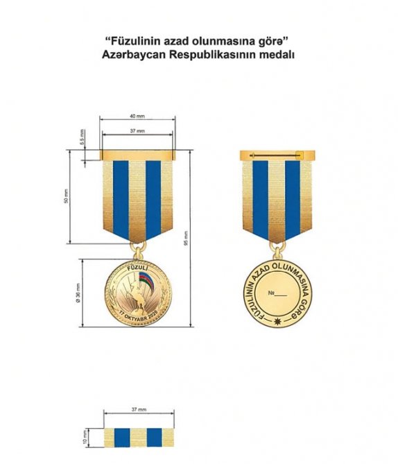 “Füzulinin azad olunmasına görə” Azərbaycan Respublikası medalının təsviri