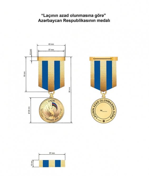 “Laçının azad olunmasına görə” Azərbaycan Respublikası medalının təsviri