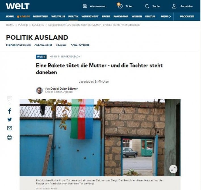 Alman jurnalist ermənilərin törətdiyi vəhşiliklərdən yazdı - FOTO