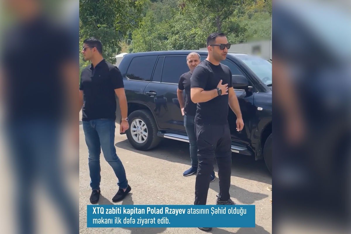 XTQ zabiti, qazi Polad Rzayev Şuşada atası Tofiq Oğuzun şəhid olduğu məkanı ilk dəfə ziyarət edib