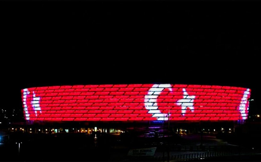 Bakı Olimpiya Stadionu Türkiyə bayrağı ilə işıqlandırılacaq