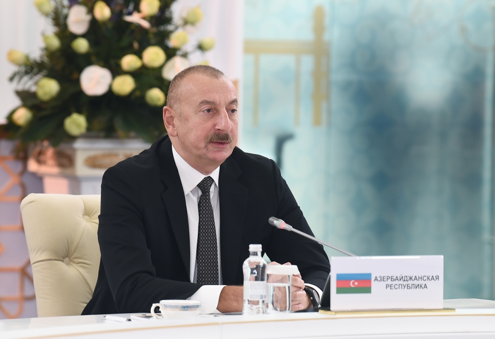 Prezident İlham Əliyev Astanada Müstəqil Dövlətlər Birliyi Dövlət Başçıları Şurasının içlasında çıxış etmişdir