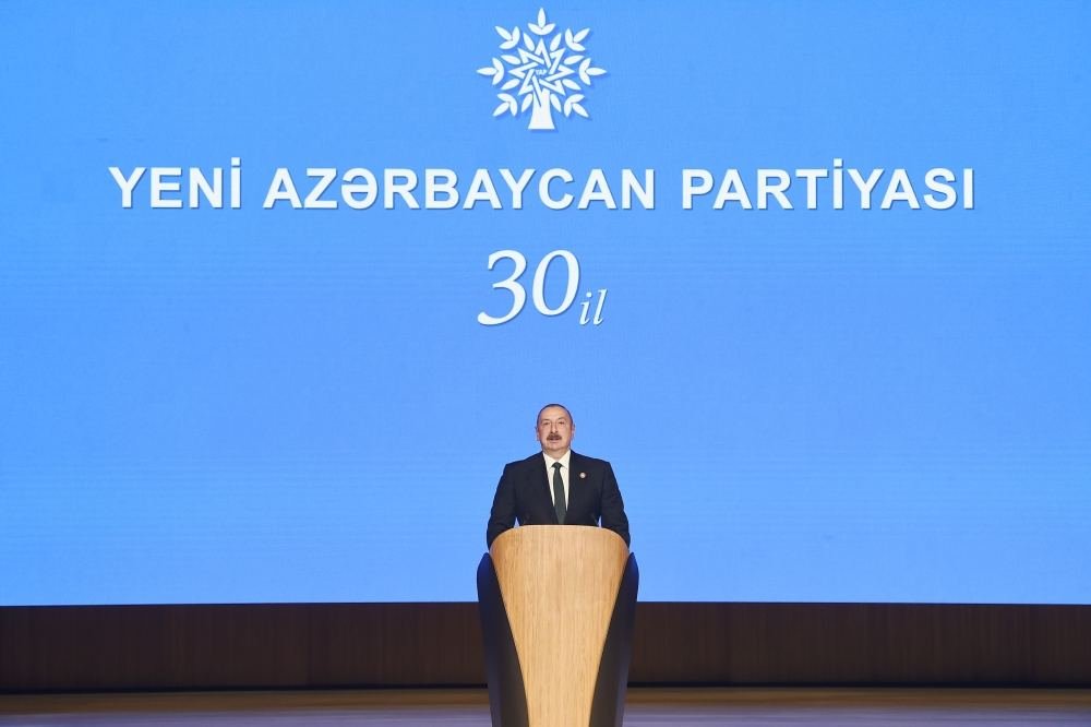 Prezident İlham Əliyevin cari ilin 21 noyabr tarixində Yeni Azərrbaycan Partiyasının yaranmasının 30 illiyi münasibəti ilə tədbirdə çıxış edib