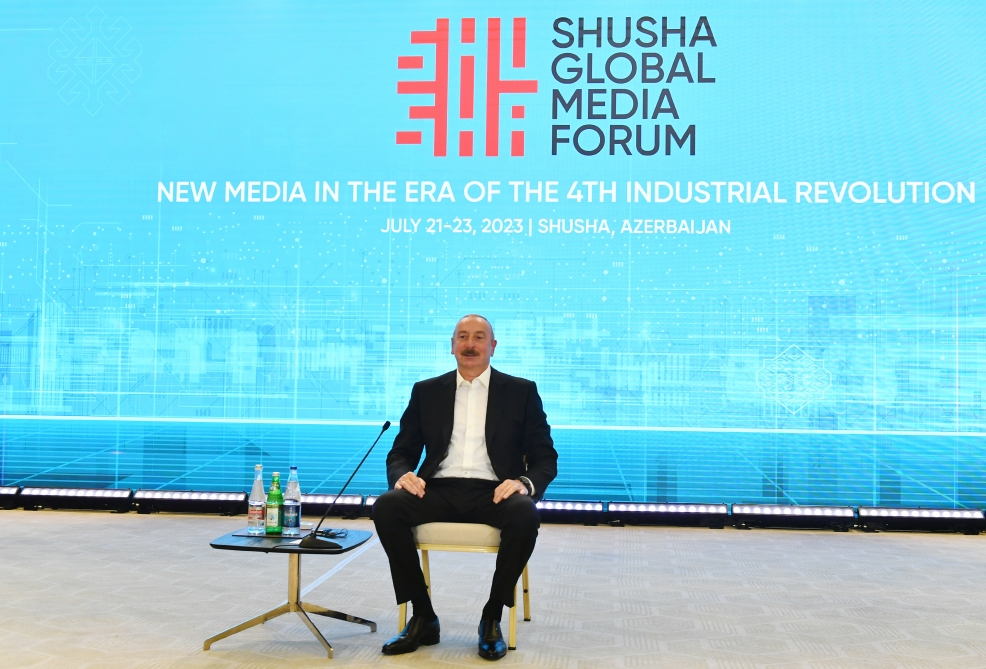 Şuşada Qlobal Media Forumunun açılış mərasimi keçirilib Prezident İlham Əliyev Forumda çıxış edib