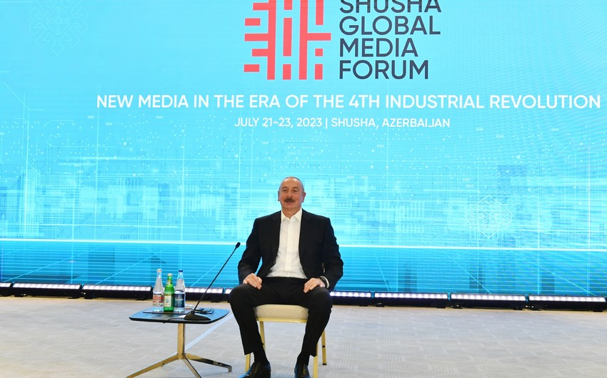 Azərbaycan lideri: "Şuşa Qlobal Media Forumu ölkəmiz və Qarabağ bölgəsi üçün çox möhtəşəm tədbirdir"